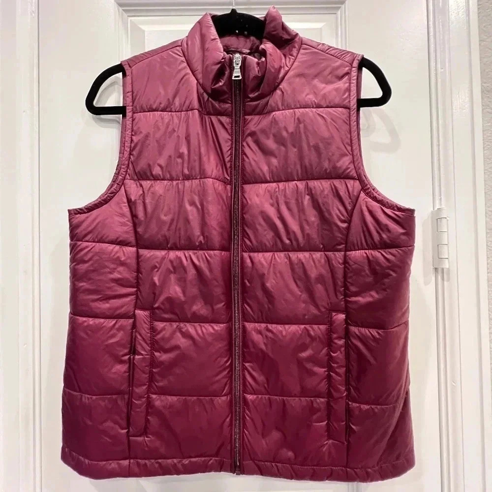 Express Deep Purple Puffy Vest Size Medium